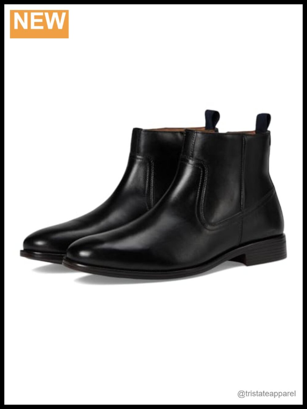 Full Grain Leather Reeve Zip Boots Ankle Chukka Block Heel